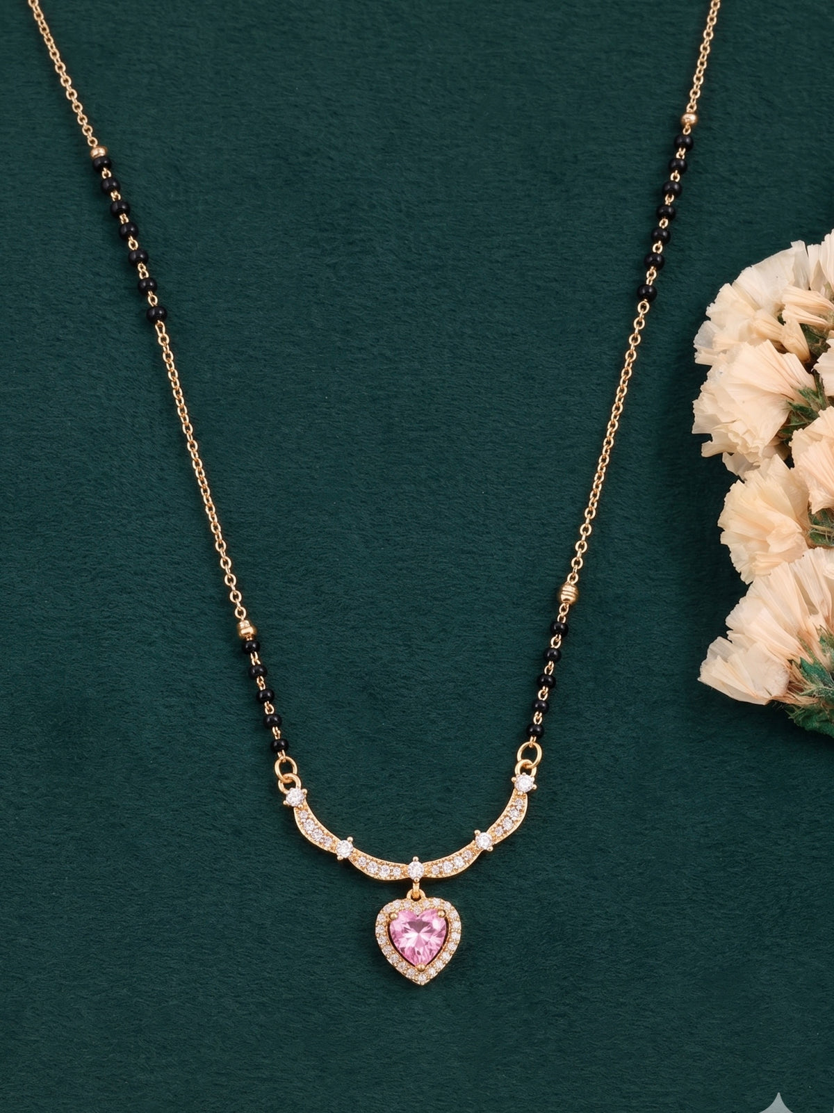 Rosé Heart Charm Mangalsutra