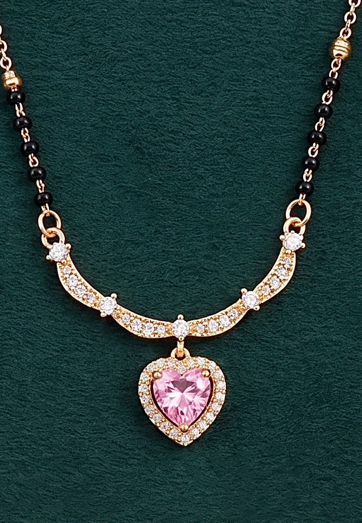 Rosé Heart Charm Mangalsutra