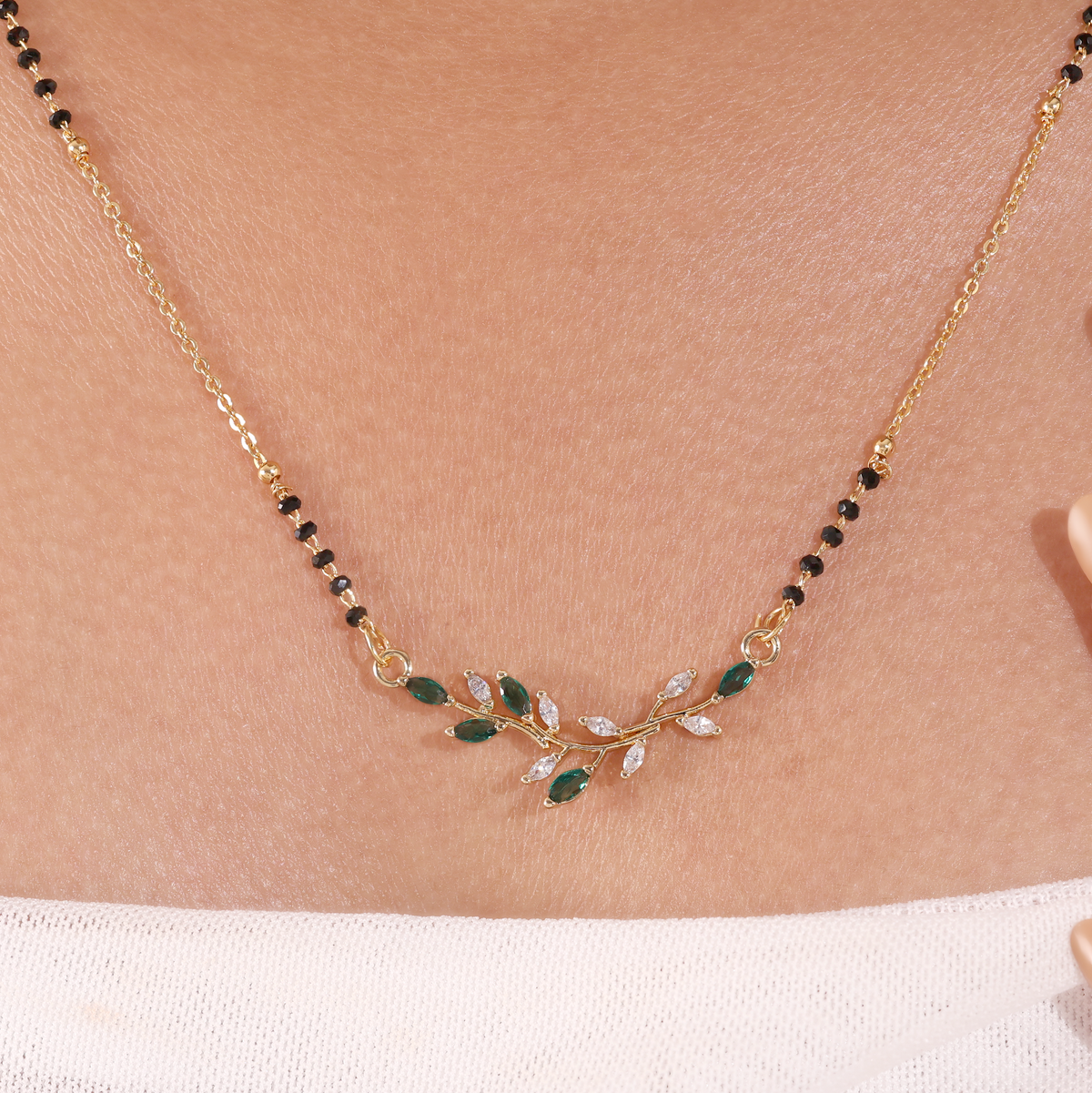 KRINIVA Emerald Vine CZ Mangalsutra for Women