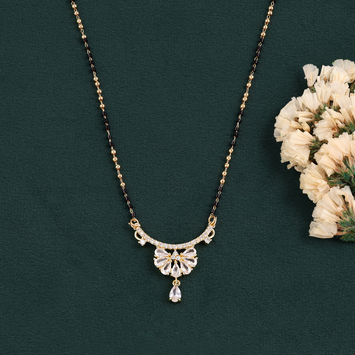 KRINIVA Royal Blossom CZ Mangalsutra for Women