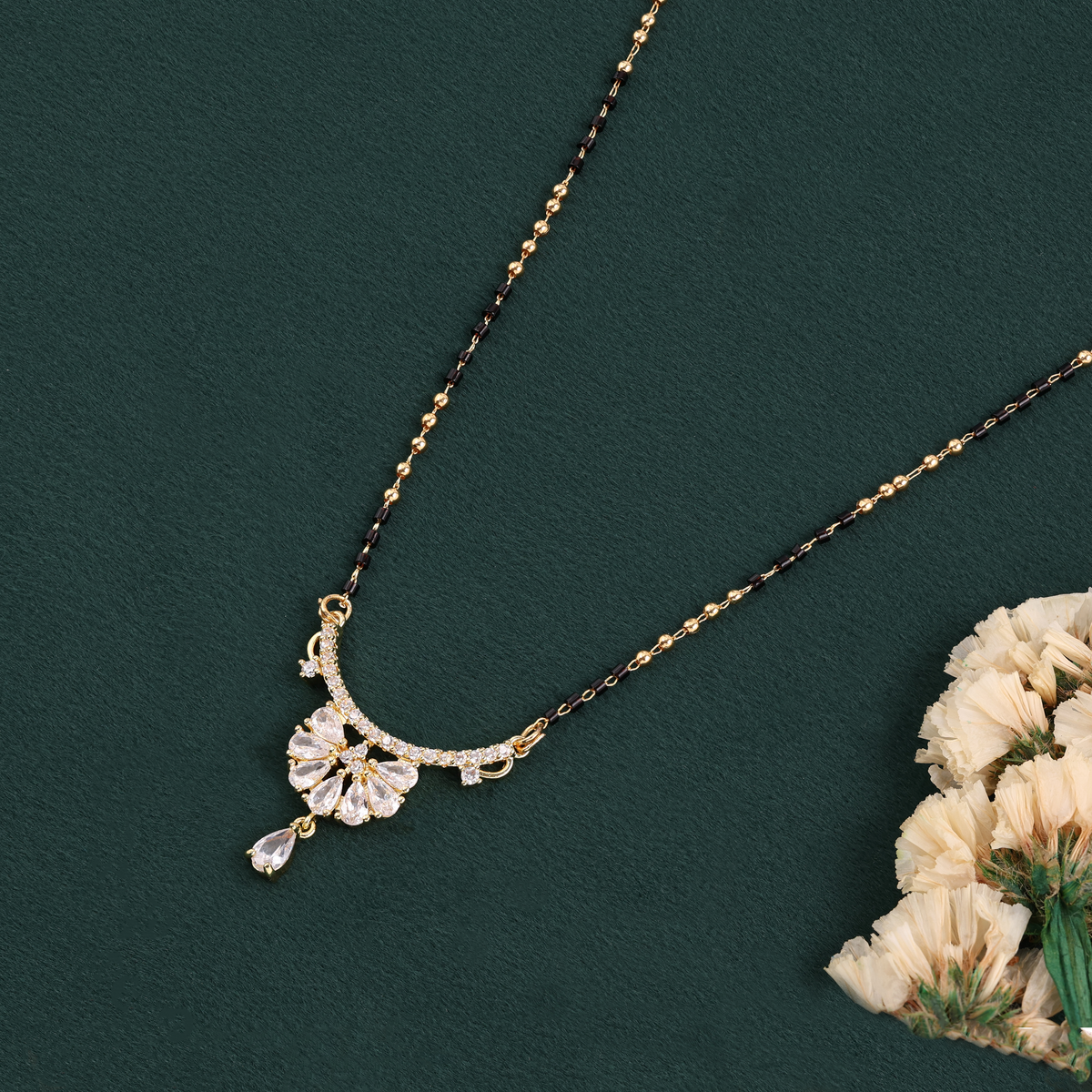 KRINIVA Royal Blossom CZ Mangalsutra for Women