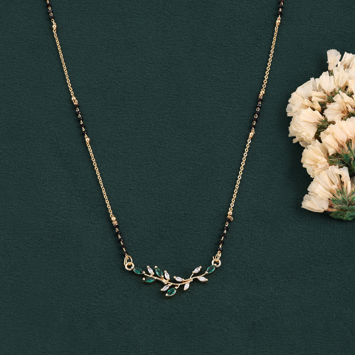 KRINIVA Emerald Vine CZ Mangalsutra for Women