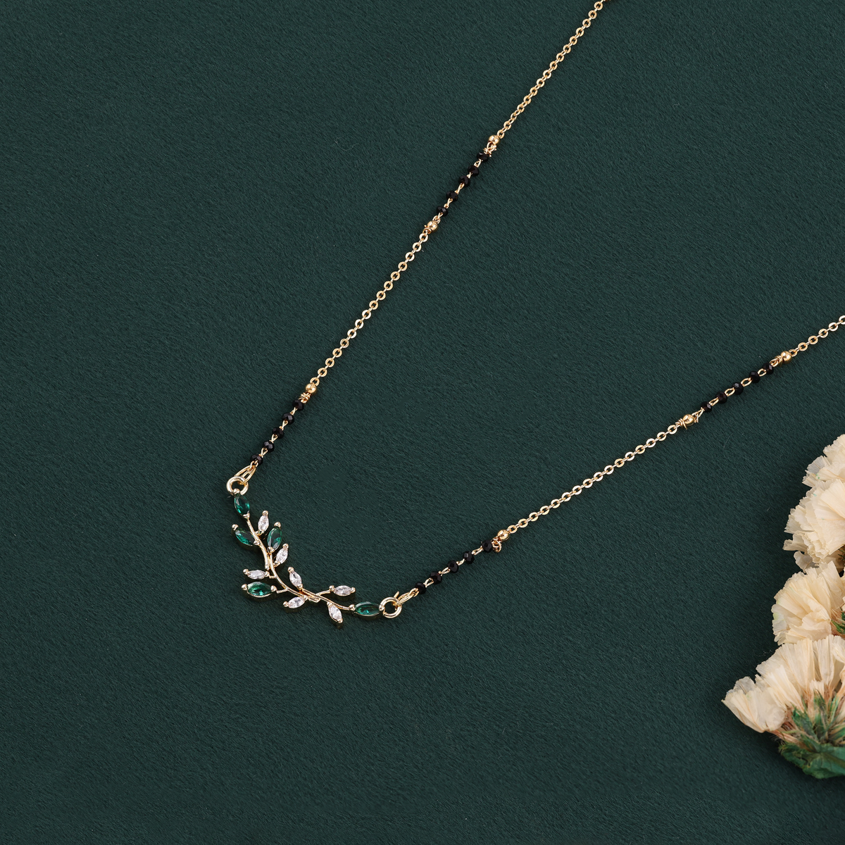 KRINIVA Emerald Vine CZ Mangalsutra for Women
