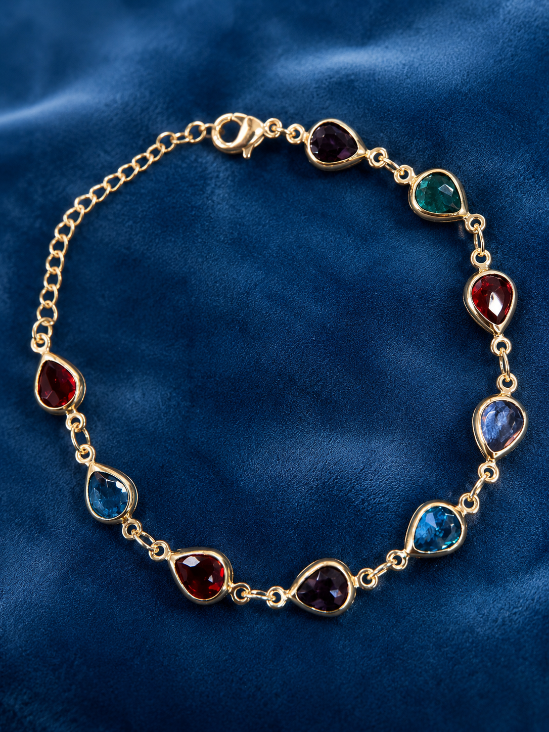 KRINIVA Multicolor Crystal Charm Bracelet for Women’s