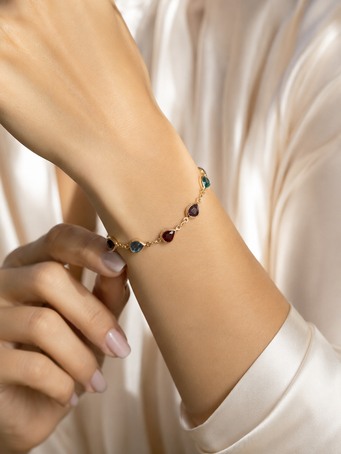KRINIVA Multicolor Crystal Charm Bracelet for Women’s