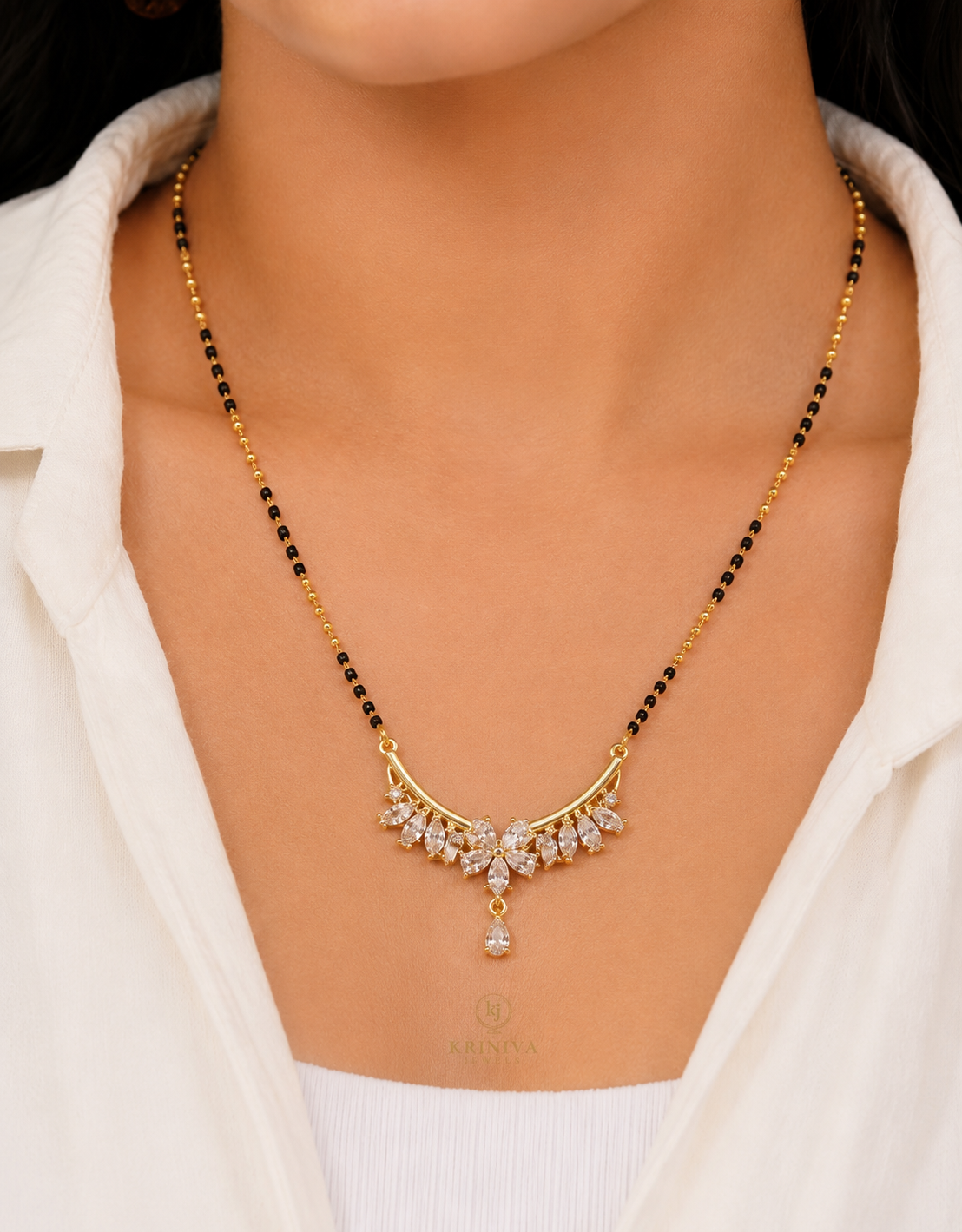KRINIVA flower diamond Mangalsutra